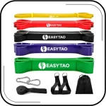 Bandas de Resistencia 5PCS(Látex 100% Natural), Ligas de Resistencia para Ejercicio, Fuerte Bandas Elástica para Pull Up & Crossfit - con Ancla de Puerta, 2 Manijas, Ganchos y Bolsa