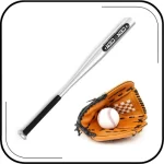 Bate de beisbol de aleación de Aluminio de 63 cm de Largo, con 1 Guante de PVC para niños y 1 Bola de beisbol estándar